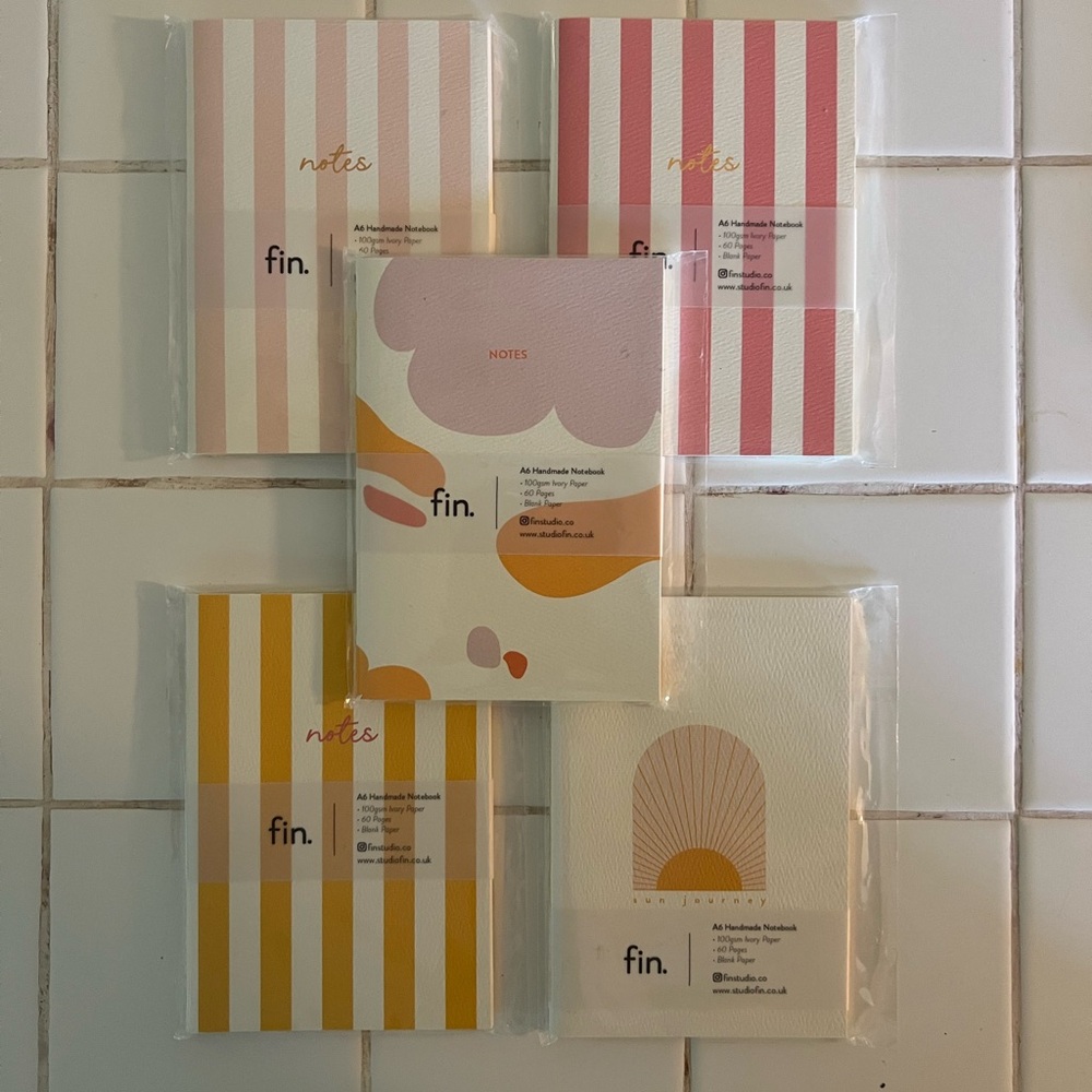 Colorful Striped and Patterned Notebooks